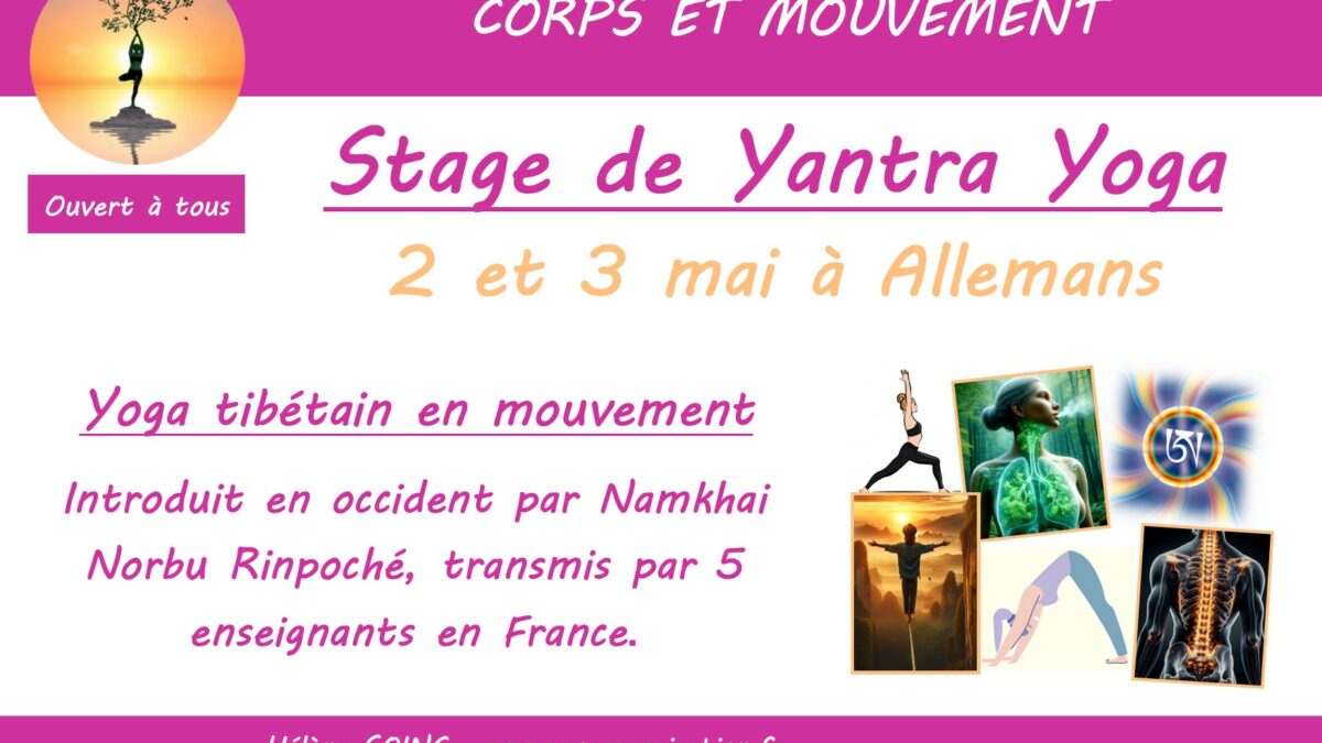 stage yantra yoga Allemans 2 et 3 mai 2026